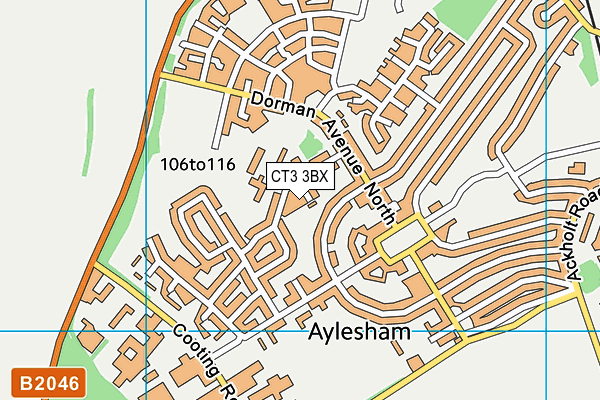 CT3 3BX map - OS VectorMap District (Ordnance Survey)
