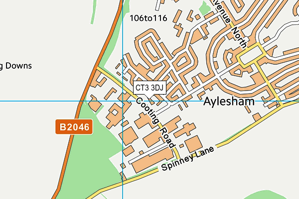 CT3 3DJ map - OS VectorMap District (Ordnance Survey)