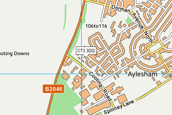 CT3 3DQ map - OS VectorMap District (Ordnance Survey)