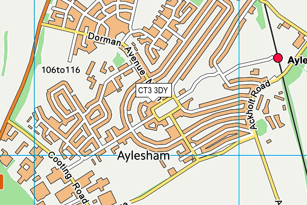 CT3 3DY map - OS VectorMap District (Ordnance Survey)