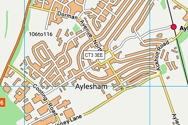 CT3 3EE map - OS VectorMap District (Ordnance Survey)