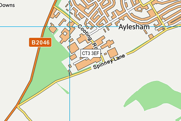 CT3 3EF map - OS VectorMap District (Ordnance Survey)