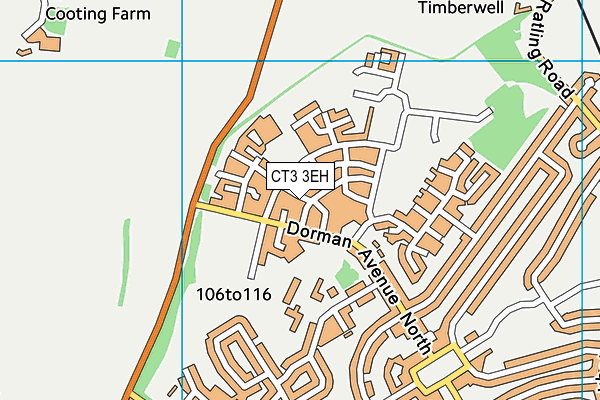 CT3 3EH map - OS VectorMap District (Ordnance Survey)