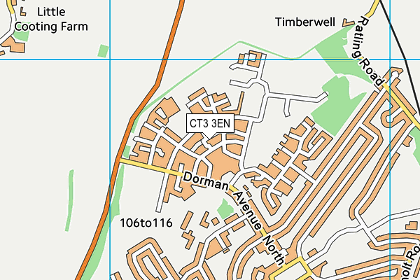 CT3 3EN map - OS VectorMap District (Ordnance Survey)