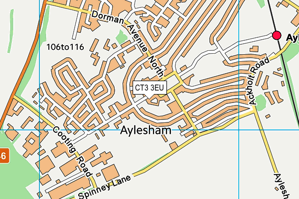 CT3 3EU map - OS VectorMap District (Ordnance Survey)