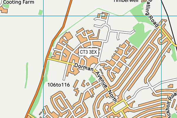 CT3 3EX map - OS VectorMap District (Ordnance Survey)