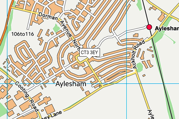 Map of AYLESHAM FAMILY BUTCHERS LTD at district scale
