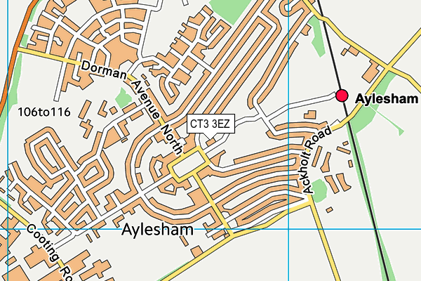 CT3 3EZ map - OS VectorMap District (Ordnance Survey)