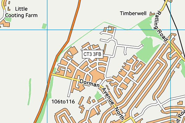 CT3 3FB map - OS VectorMap District (Ordnance Survey)