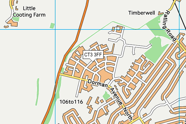 CT3 3FF map - OS VectorMap District (Ordnance Survey)