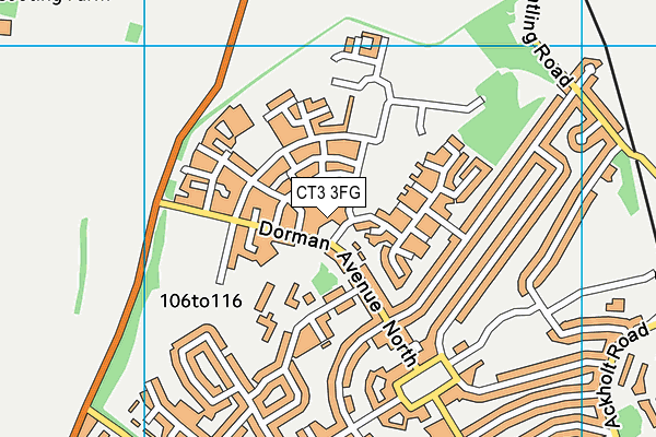 CT3 3FG map - OS VectorMap District (Ordnance Survey)