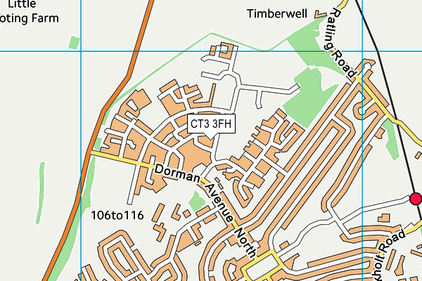 CT3 3FH map - OS VectorMap District (Ordnance Survey)