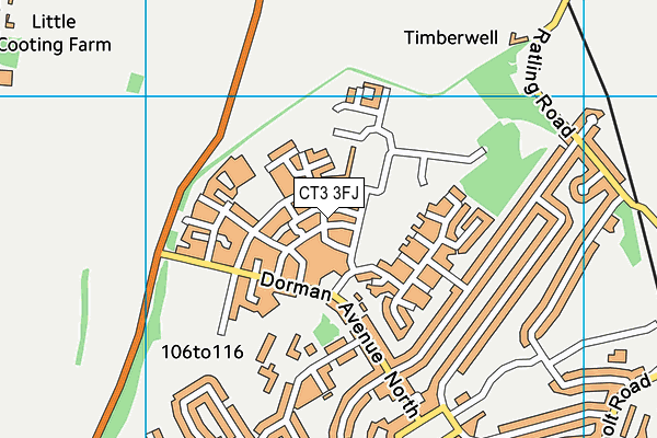 CT3 3FJ map - OS VectorMap District (Ordnance Survey)