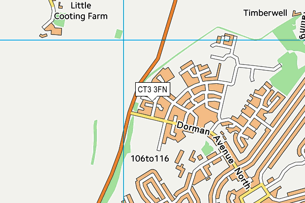 CT3 3FN map - OS VectorMap District (Ordnance Survey)