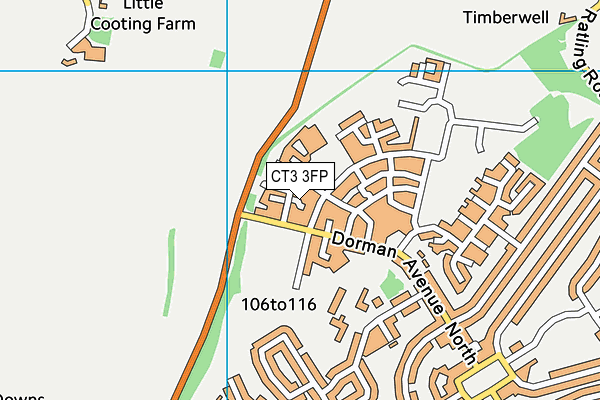 CT3 3FP map - OS VectorMap District (Ordnance Survey)