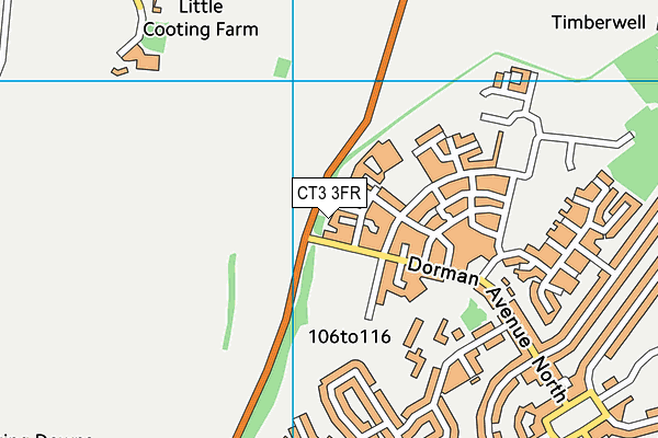 CT3 3FR map - OS VectorMap District (Ordnance Survey)