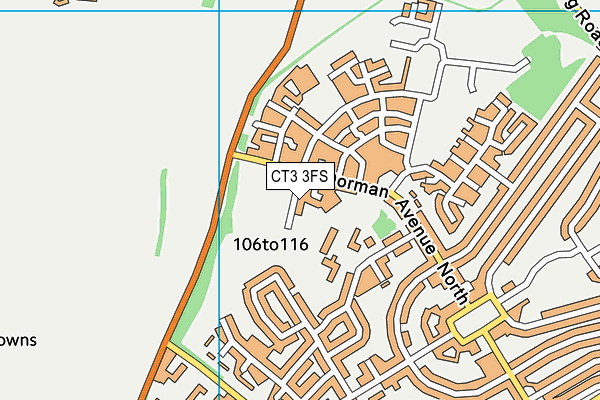 CT3 3FS map - OS VectorMap District (Ordnance Survey)