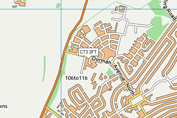 CT3 3FT map - OS VectorMap District (Ordnance Survey)