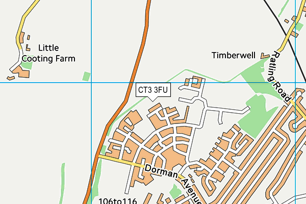 CT3 3FU map - OS VectorMap District (Ordnance Survey)