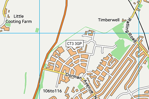 CT3 3GP map - OS VectorMap District (Ordnance Survey)