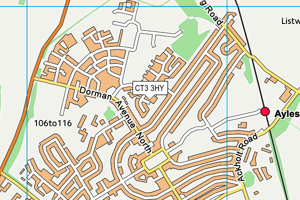 CT3 3HY map - OS VectorMap District (Ordnance Survey)