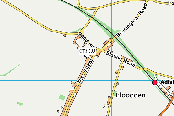 The Street Recreation Ground map (CT3 3JJ) - OS VectorMap District (Ordnance Survey)