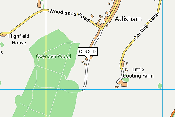 CT3 3LD map - OS VectorMap District (Ordnance Survey)