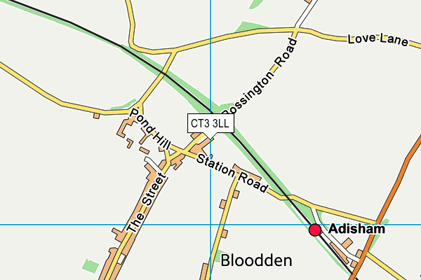 CT3 3LL map - OS VectorMap District (Ordnance Survey)