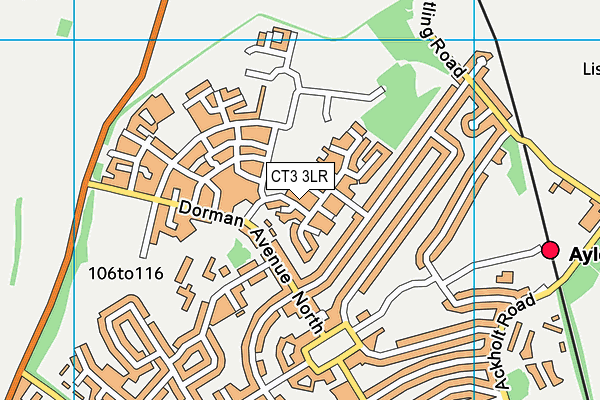 CT3 3LR map - OS VectorMap District (Ordnance Survey)