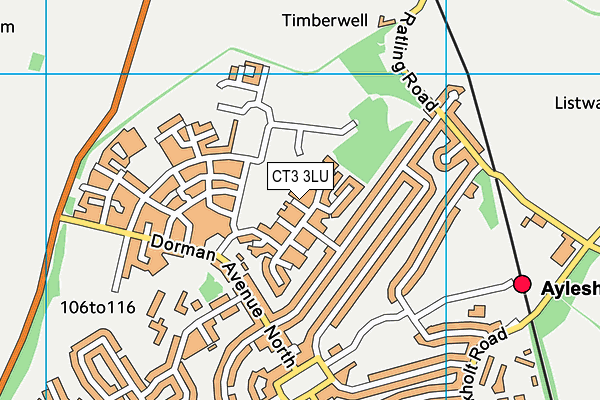 CT3 3LU map - OS VectorMap District (Ordnance Survey)