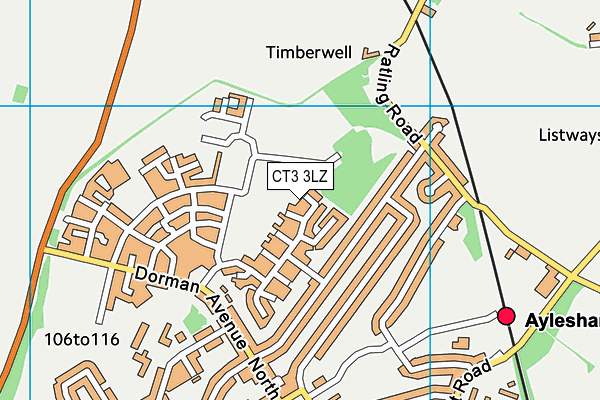 CT3 3LZ map - OS VectorMap District (Ordnance Survey)