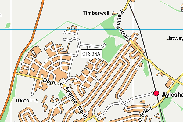 CT3 3NA map - OS VectorMap District (Ordnance Survey)