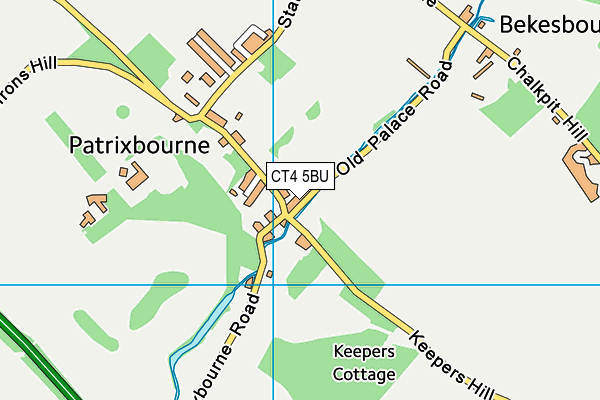 Bekesbourne Recreation Ground map (CT4 5BU) - OS VectorMap District (Ordnance Survey)