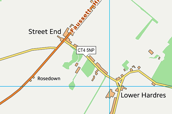 Street End Cricket Club map (CT4 5NP) - OS VectorMap District (Ordnance Survey)