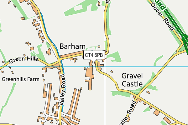 Barham Recreation Ground (Closed) map (CT4 6PB) - OS VectorMap District (Ordnance Survey)