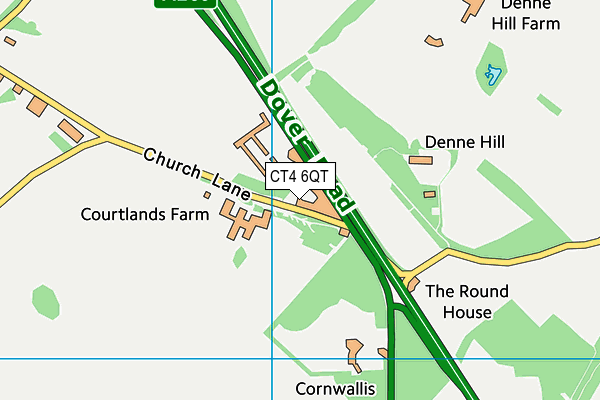 CT4 6QT map - OS VectorMap District (Ordnance Survey)