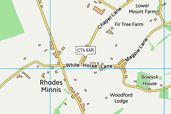 Rhodes Minnis Village Hall map (CT4 6XR) - OS VectorMap District (Ordnance Survey)