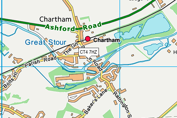 Chartham Parish Council Village Hall map (CT4 7HZ) - OS VectorMap District (Ordnance Survey)