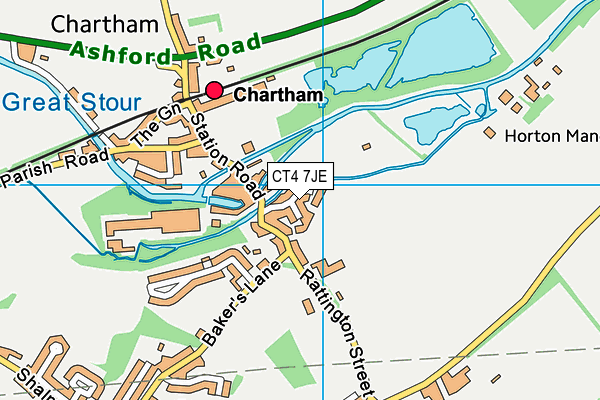 CT4 7JE map - OS VectorMap District (Ordnance Survey)