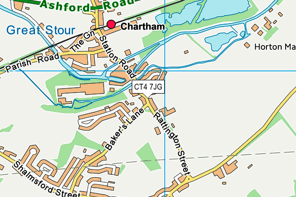 CT4 7JG map - OS VectorMap District (Ordnance Survey)