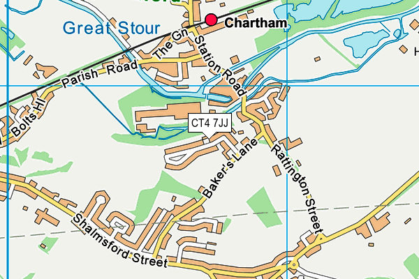 CT4 7JJ map - OS VectorMap District (Ordnance Survey)