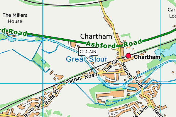 CT4 7JR map - OS VectorMap District (Ordnance Survey)