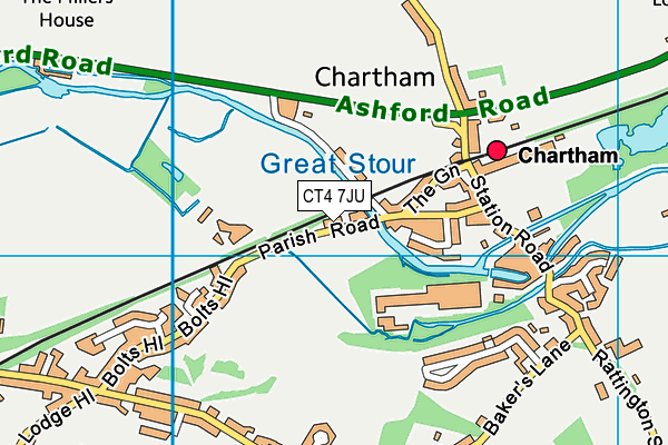 CT4 7JU map - OS VectorMap District (Ordnance Survey)