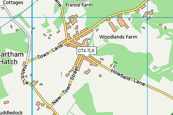 CT4 7LX map - OS VectorMap District (Ordnance Survey)