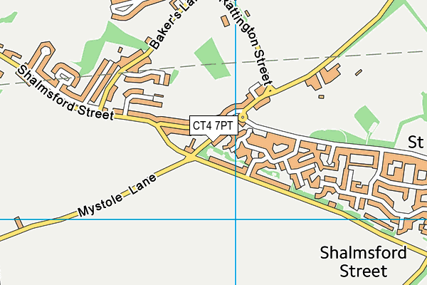 CT4 7PT map - OS VectorMap District (Ordnance Survey)