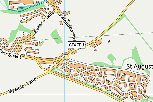 CT4 7PU map - OS VectorMap District (Ordnance Survey)