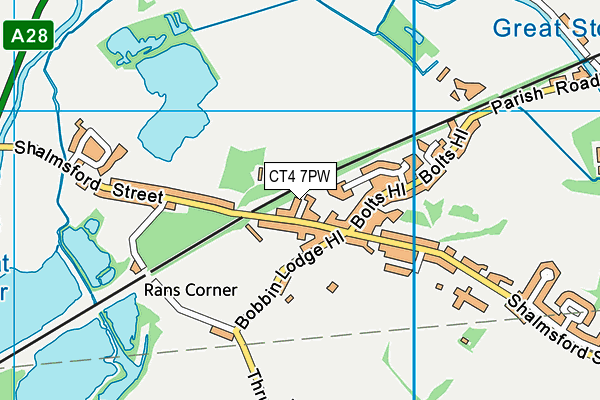 CT4 7PW map - OS VectorMap District (Ordnance Survey)