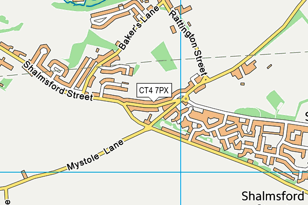 CT4 7PX map - OS VectorMap District (Ordnance Survey)