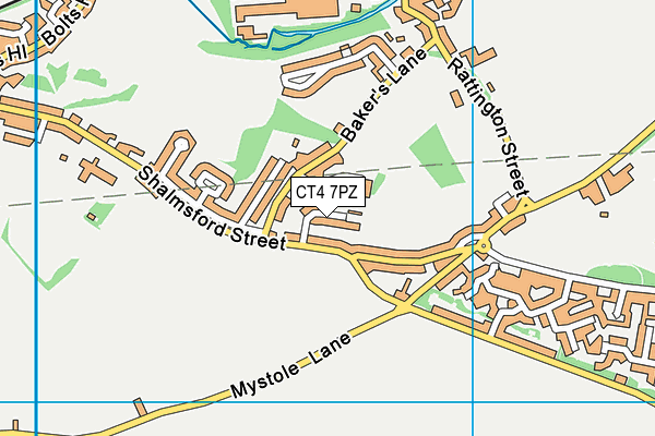 CT4 7PZ map - OS VectorMap District (Ordnance Survey)