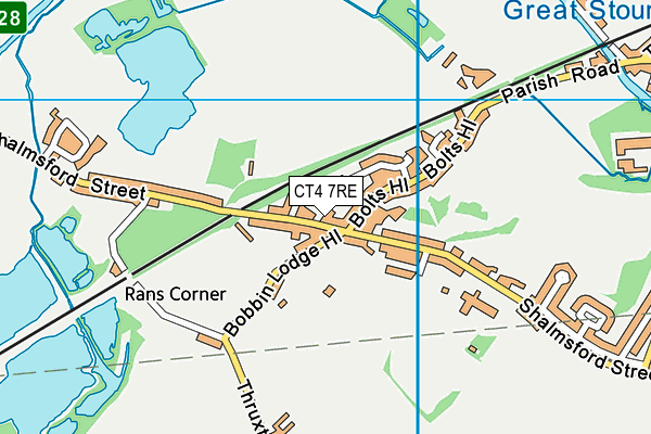 CT4 7RE map - OS VectorMap District (Ordnance Survey)